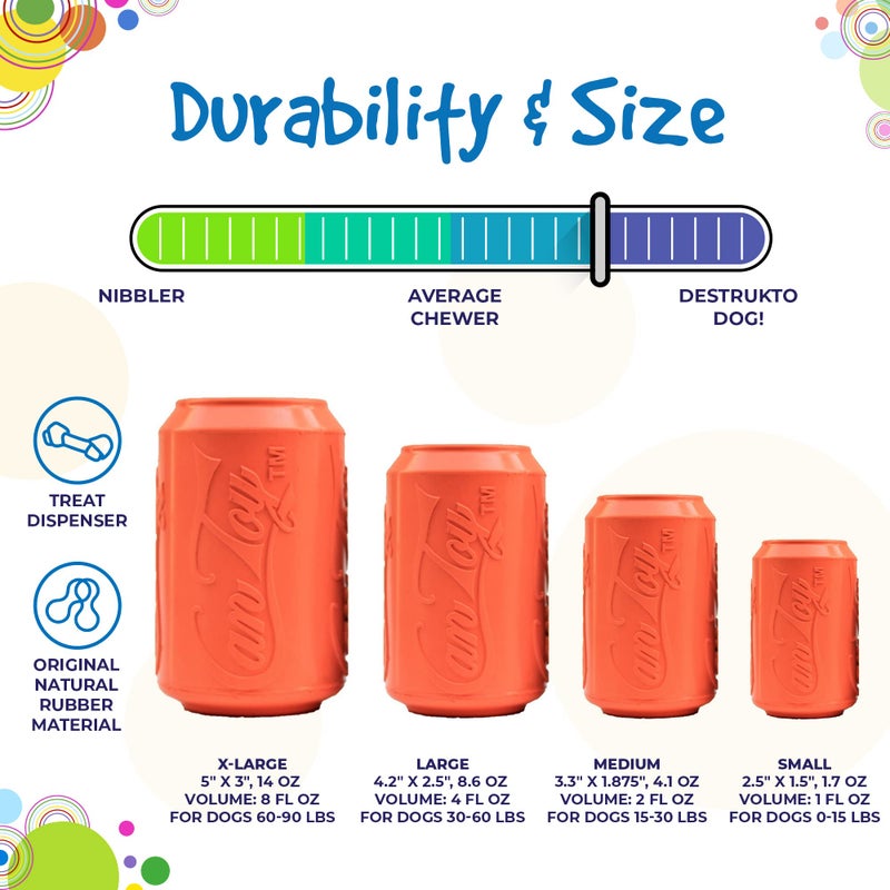 SodaPup Soda Can â€“ Durable Dog Treat Dispenser & Chew Toy Made in USA from Non-Toxic, Pet Safe, Food Safe Natural Rubber Material for Mental Stimulation, Problem Chewing, Calming Nerves, & More - Image 5